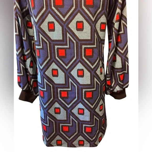 Tuckernuck Blue and Red Graphic Long Sleeve Blouse New with tag